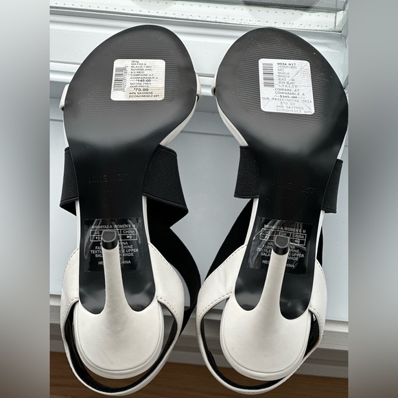 Nine West sandals black and white / size 6.5 / Brand New - Picture 2 of 3